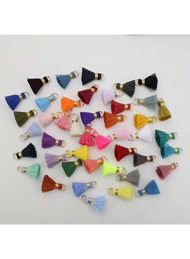 20 شرابة بيضاء يدوية الصنع مع حلقات أسلاك ذهبية لصنع المجوهرات DIY وتزيين القبعات - Image 4
